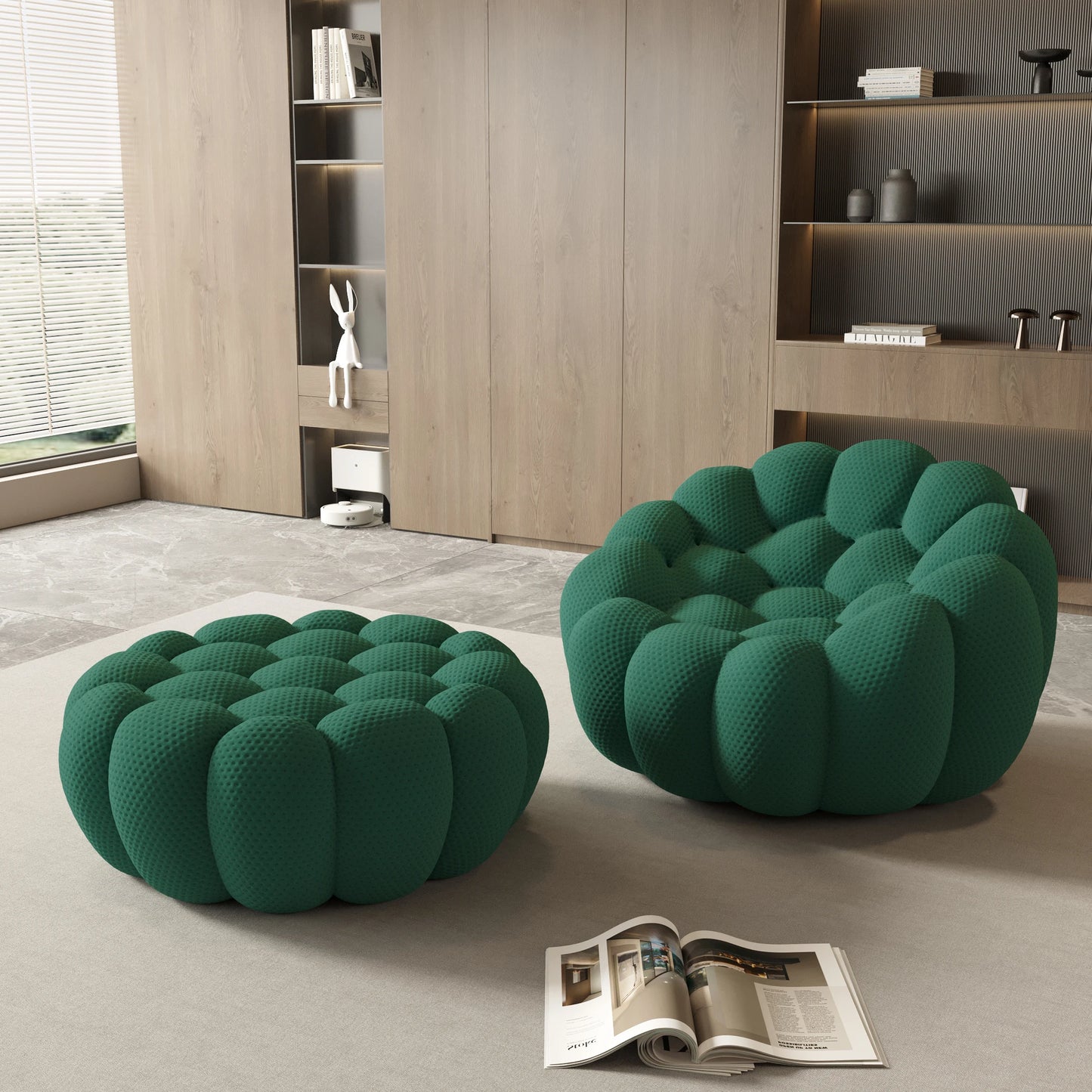 Sdorens Modern Curved Boneless Sofa With Ottoman Sculptural Comfort For Living Rooms And Small Spaces