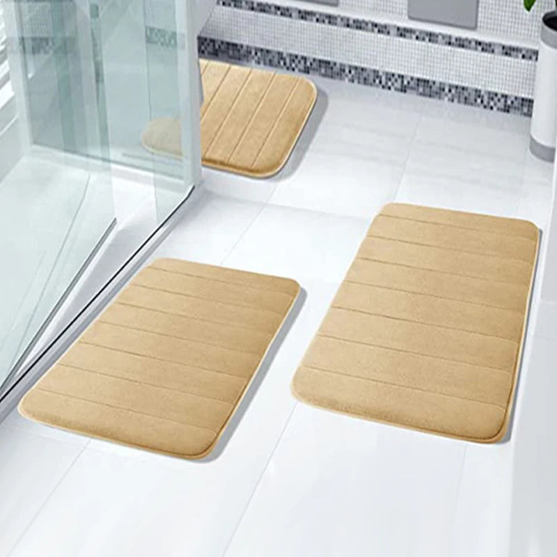 Super Absorbent Bath Rug Set 3 Pieces Non Slip Mats
