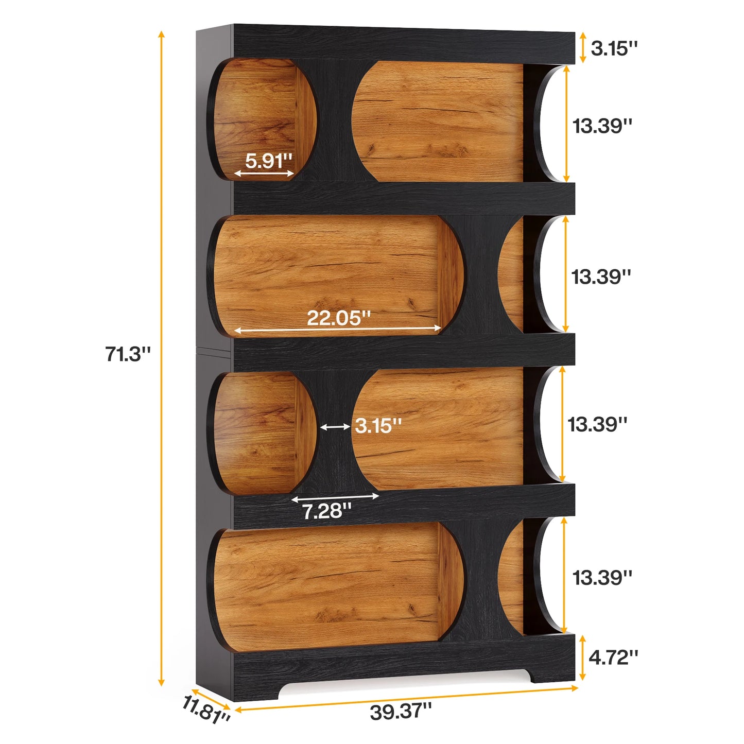 Tribesigns S Shaped Bookcase Modern Freestanding Display Shelves Two Tone Finish Stylish Wall Friendly Storage