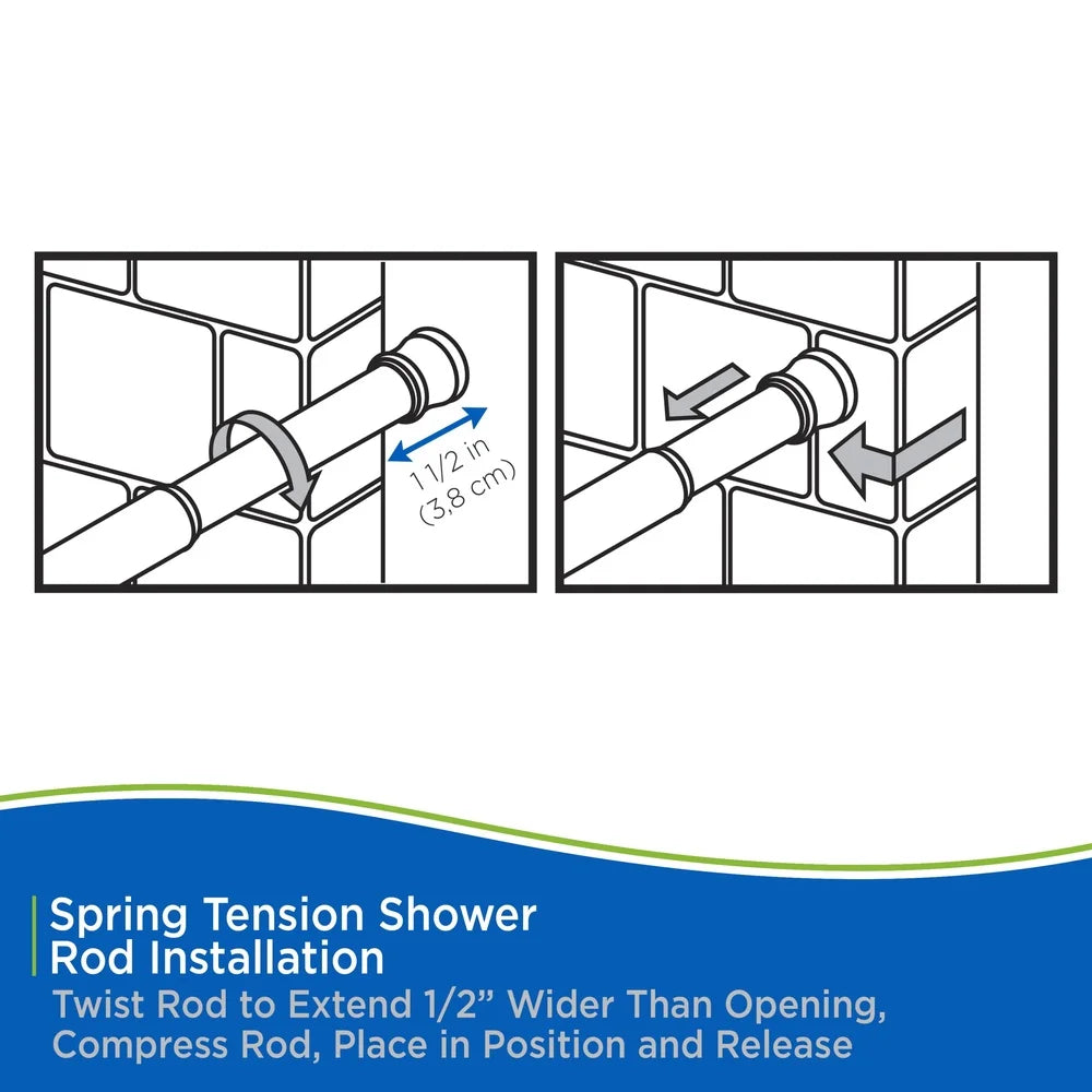 Dutrieux Rust Resistant Steel Shower Curtain Rod Install
