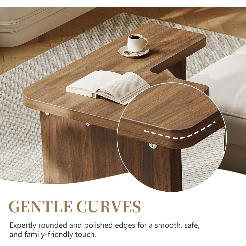General Use Modular Mid Century Modern Wood Coffee Table with Configurable Rectangle or Square Layout