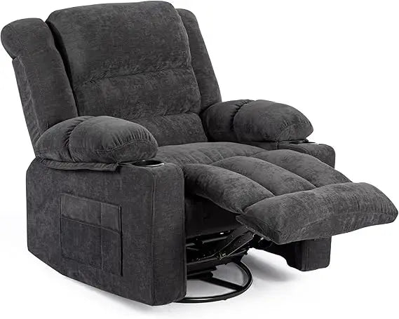 Ergonomic Recliner Chair Rocker With 360 Degree Swivel