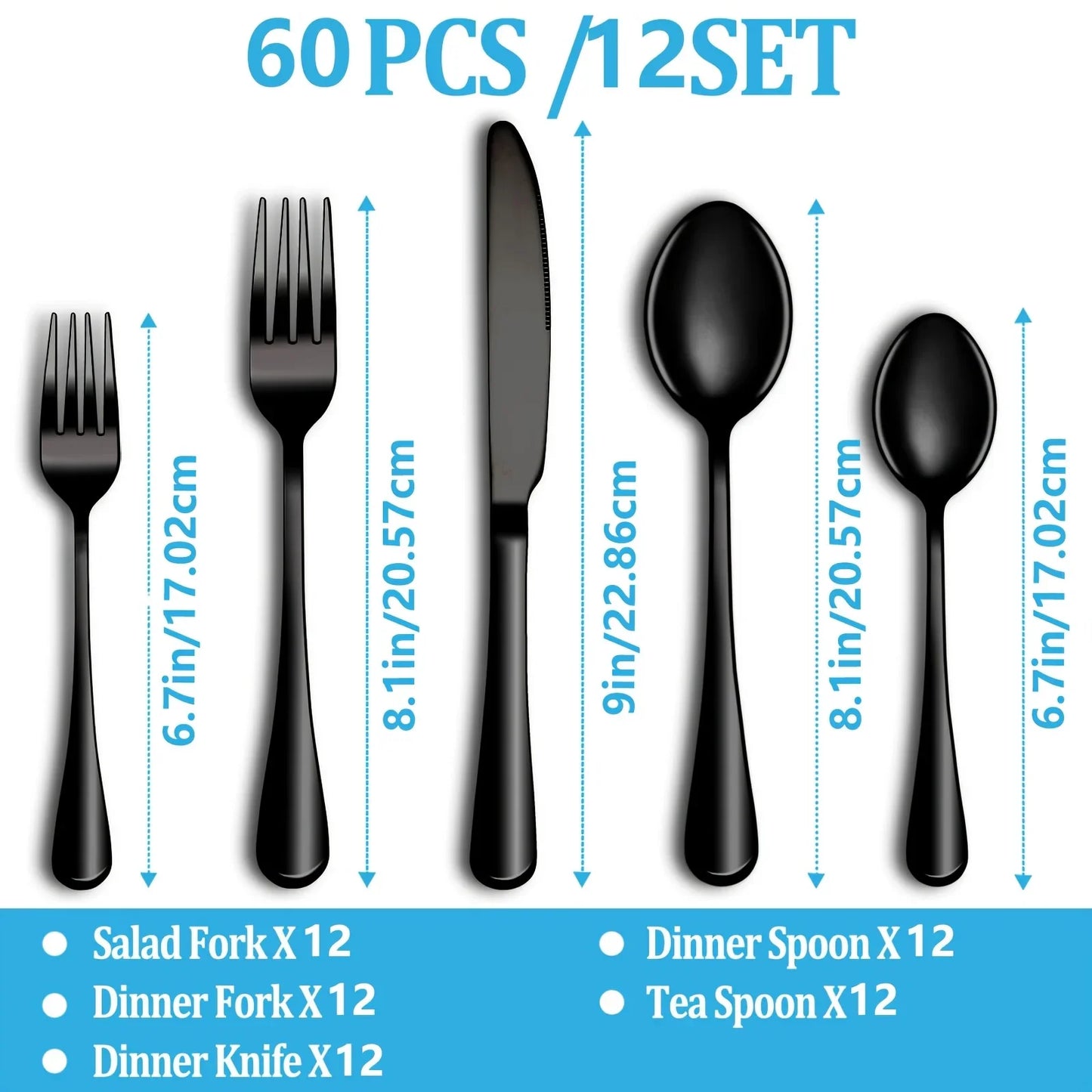 Stainless Steel Flatware Set Cutlery Dishwasher Safe