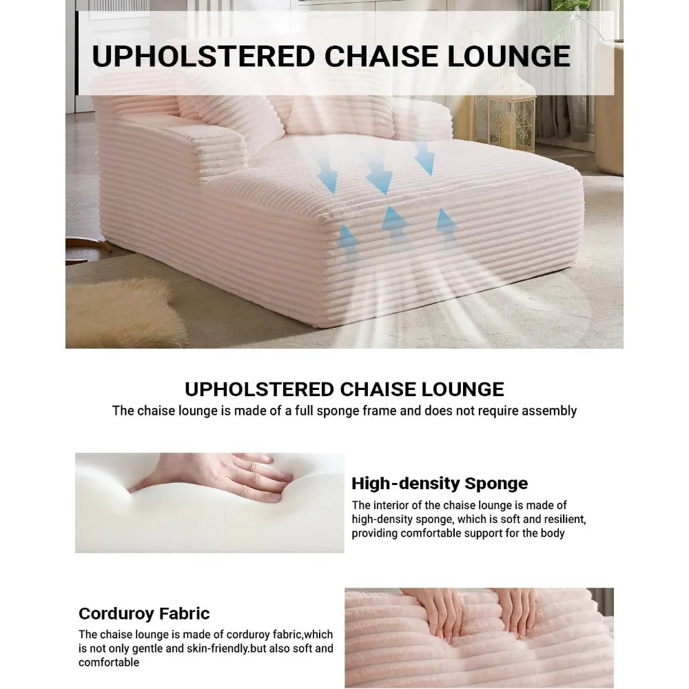 HUANZHUANG Corduroy Chaise Lounge Chair Indoor Sofa Bed