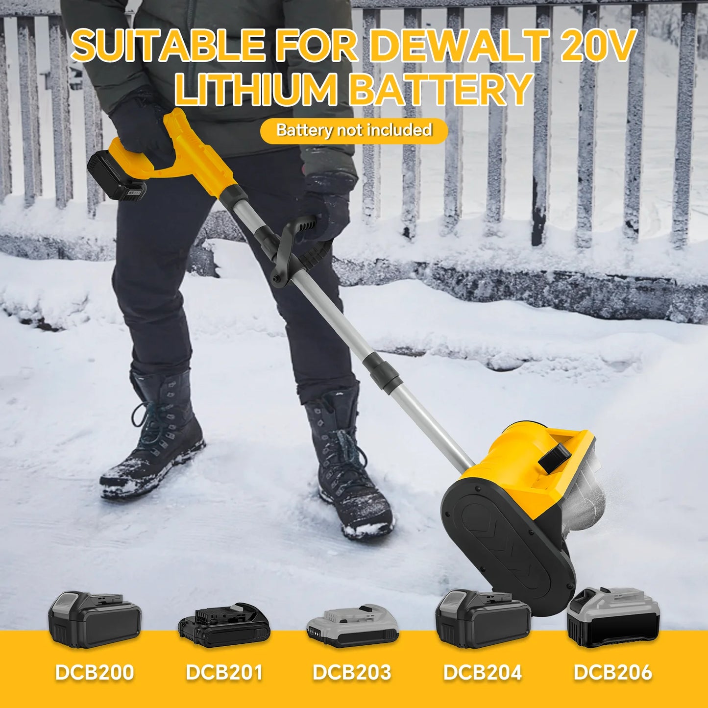 Brushless Electric Snow Shovel 500W Cordless Snow Plow 3000 RPM For Fast Driveway And Sidewalk Clearing