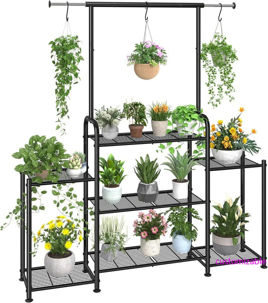 XMSJ Indoor Outdoor Metal Three Tier Hanging Plant Stand