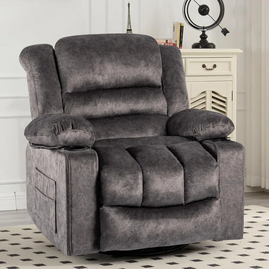 Ergonomic Recliner Chair Rocker With 360 Degree Swivel
