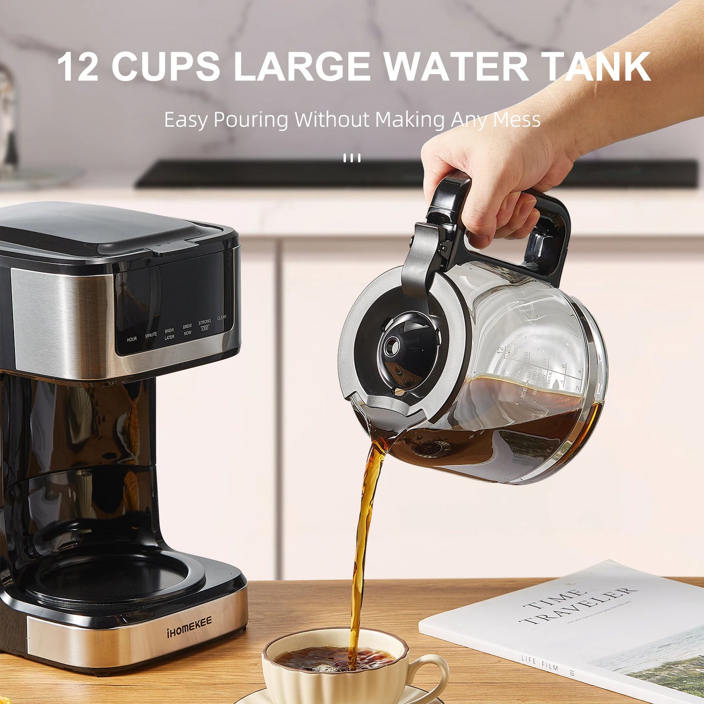 Yabano Programmable Drip Coffee Maker With Touchscreen Brew