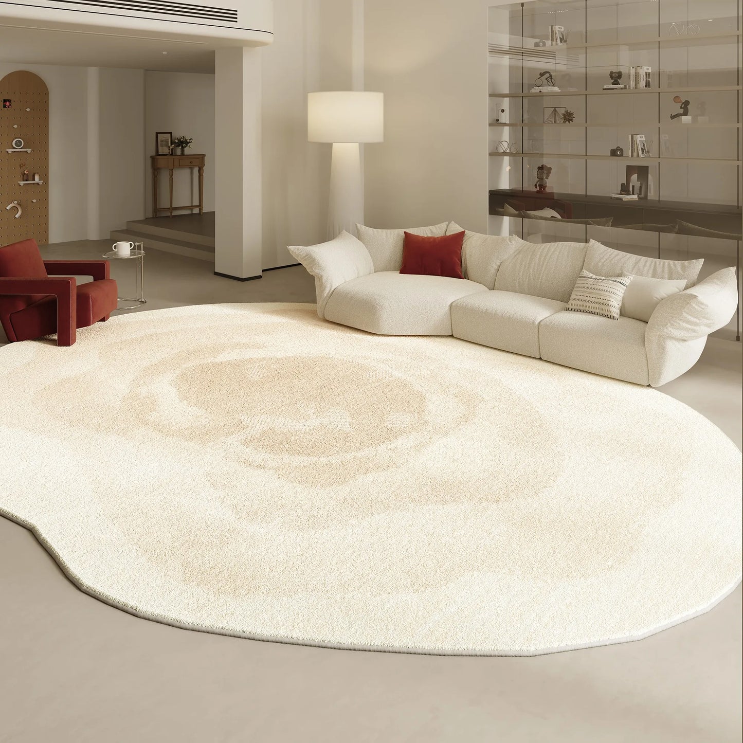 Modern Irregular Shapes Plush Rug For Living Room Decor Sculptural Geometry Area Rug