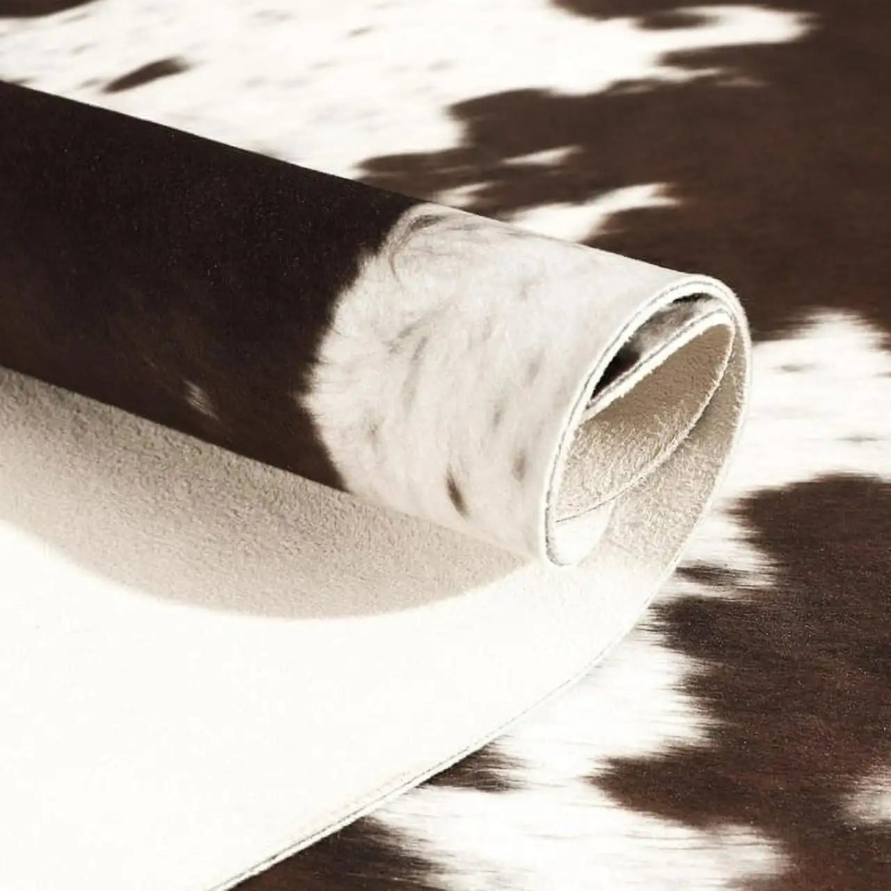 Lochas American Style Animal Print Faux Fur Cowhide Rug