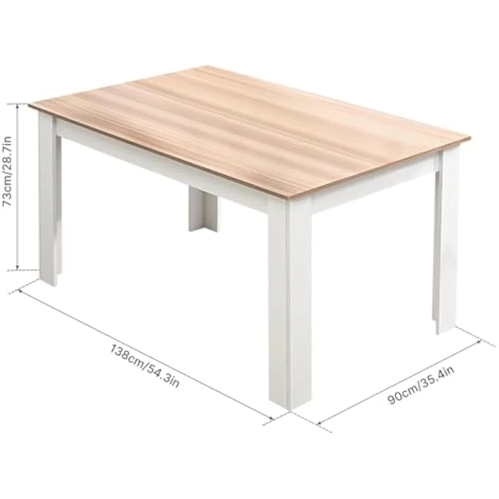 Mondeer Modern Dining Table Set With Faux Leather Chairs