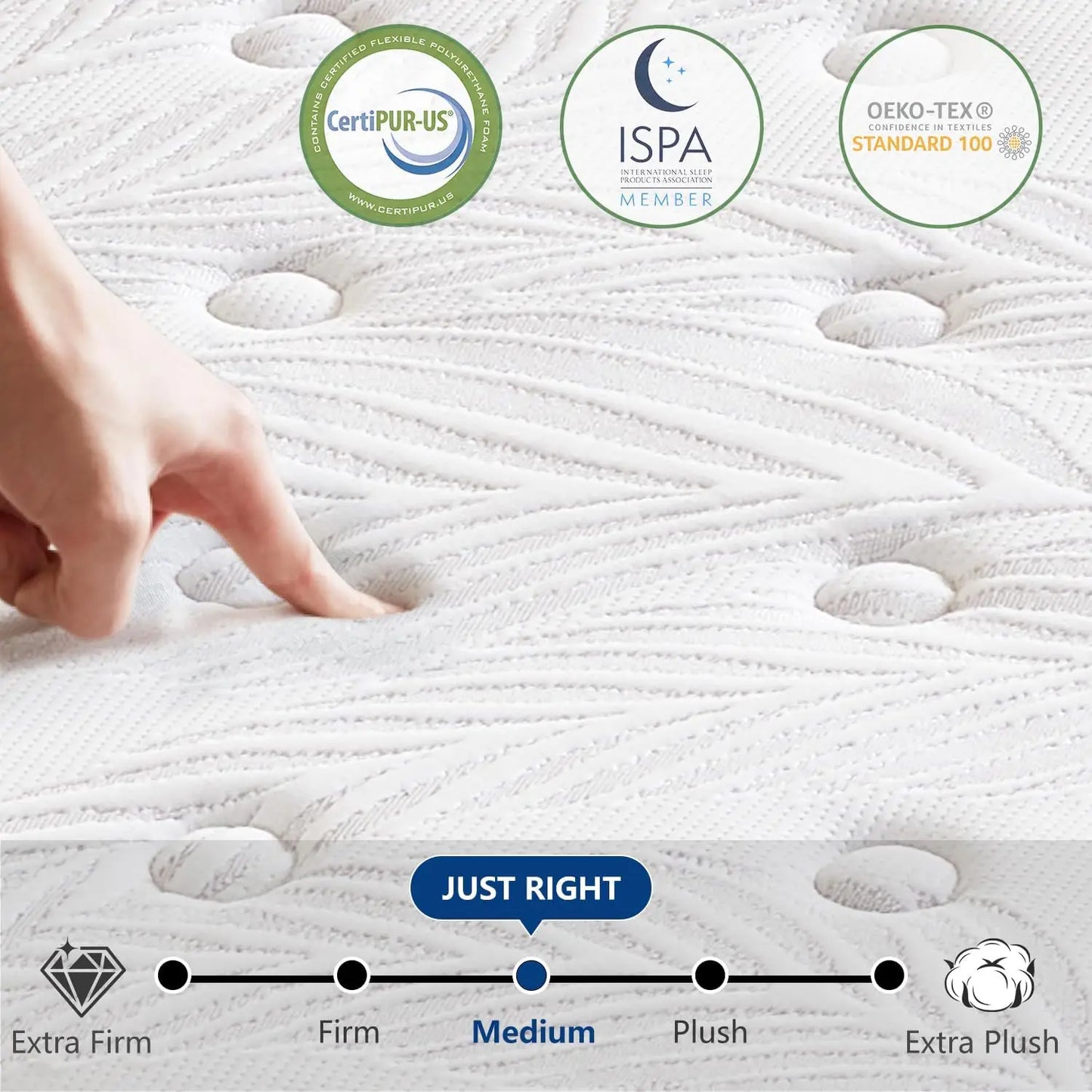 XMSJ Hybrid Mattress In A Box With Gel Memory Foam And Pocketed Coils For Targeted Pressure Relief
