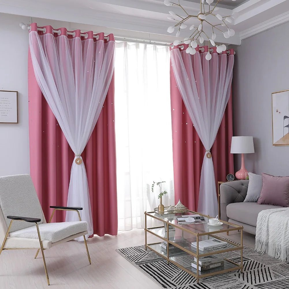 Guangdong Star Curtain Hollow Out Room Darkening Drape
