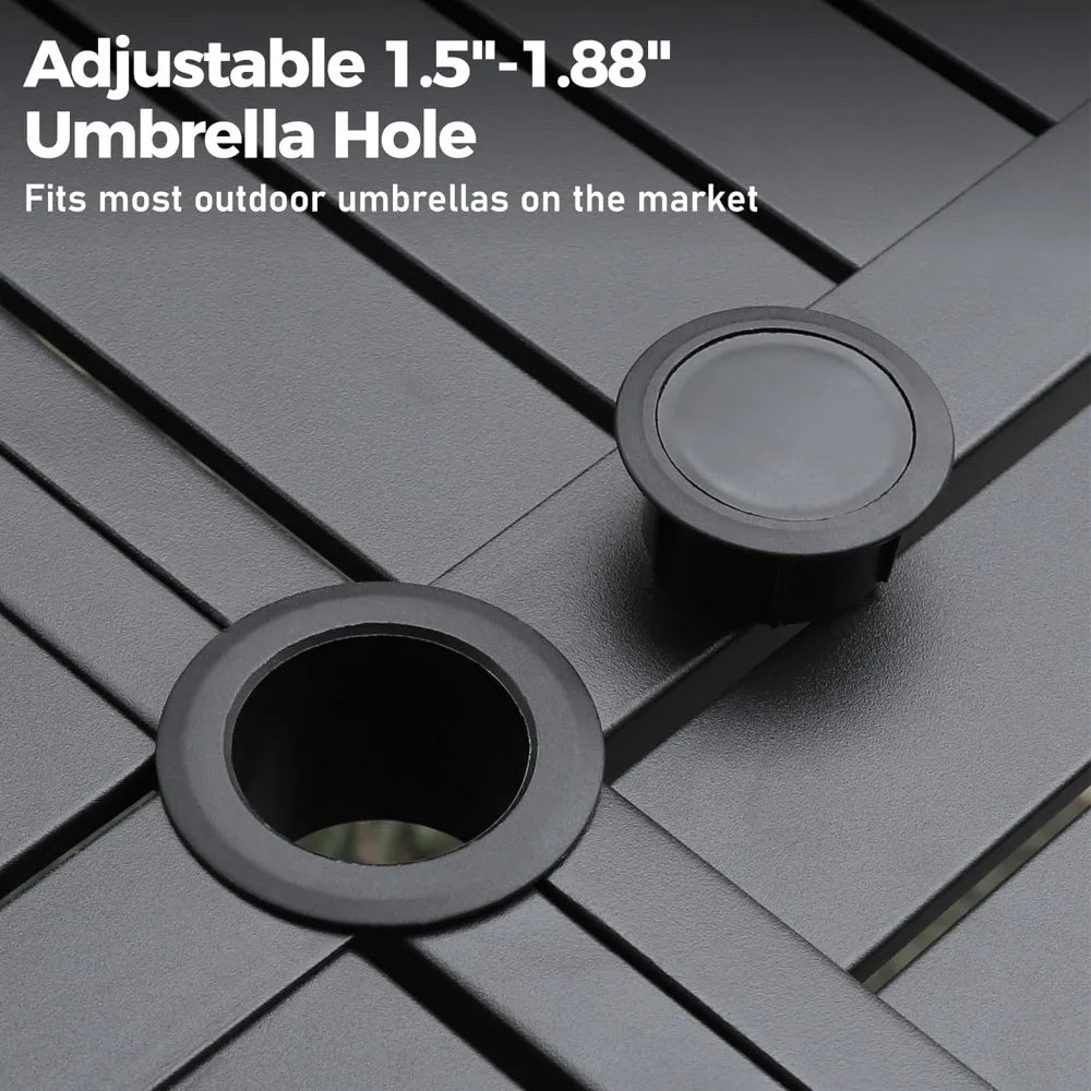 Huanzhuang Patio Dining Set For Four With Umbrella Hole