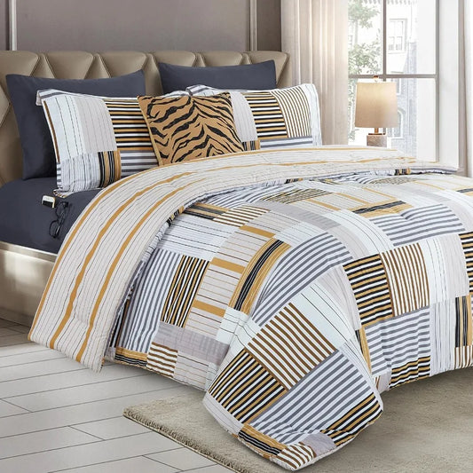 NONECN Animal Print Reversible Comforter Set With Four Piece Sheet Set All Season Bedding For A Bold Bedroom Makeover