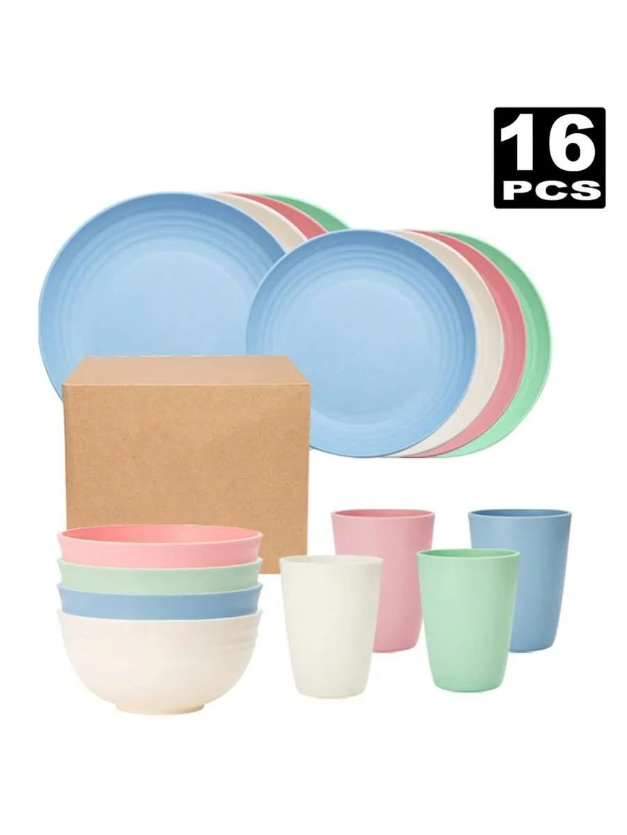 Choice Reusable Plastic Dinnerware Set Plates Bowls Cups