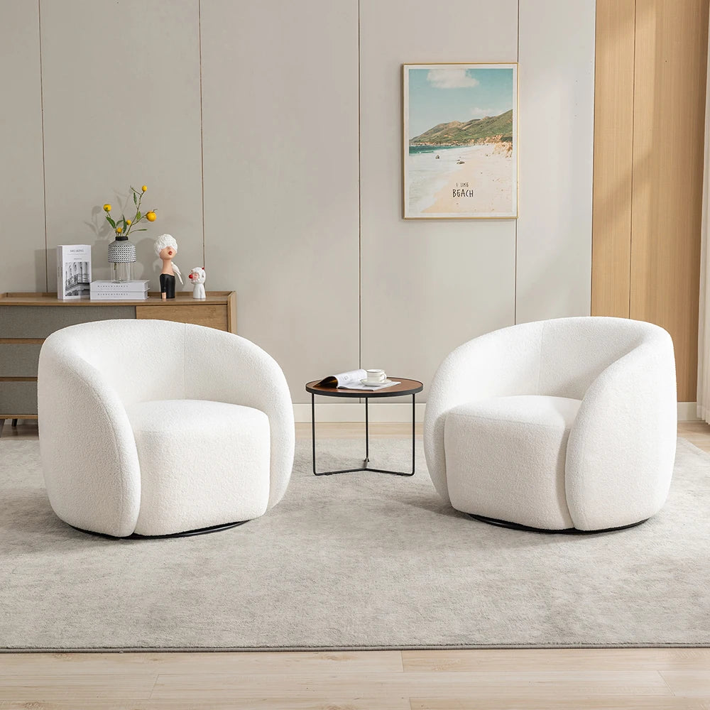 Seynar Velvet 360 Degree Swivel Accent Armchairs Set of Two for Living Room Modern Luxury and Comfort