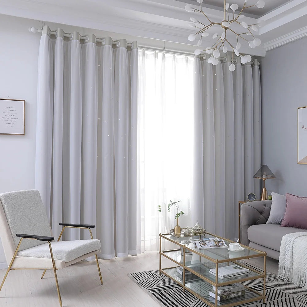 Guangdong Star Curtain Hollow Out Room Darkening Drape