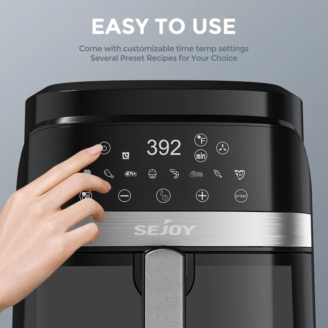 Sejoy Eight In One Air Fryer Convection Oven Dehydrator Roaster Multi Function Premium Six Quart