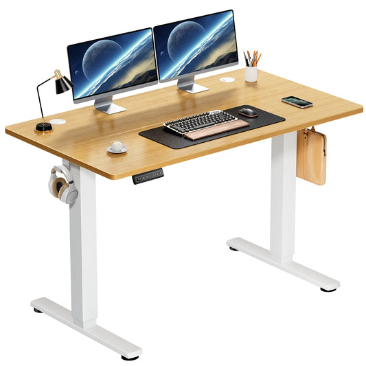 JHK Electric Standing Desk Height Adjustable Sit Stand Workstation With 3 Memory Presets And Quick Height Recall