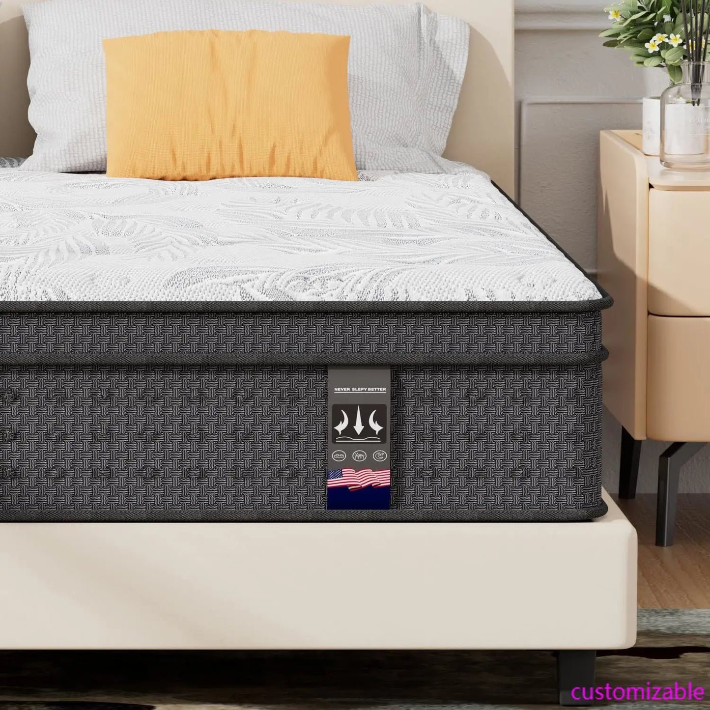 XMSJ Hybrid Mattress In A Box With Gel Memory Foam And Pocketed Coils For Targeted Pressure Relief