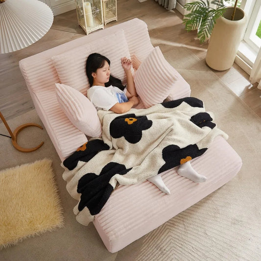 HUANZHUANG Corduroy Chaise Lounge Chair Indoor Sofa Bed