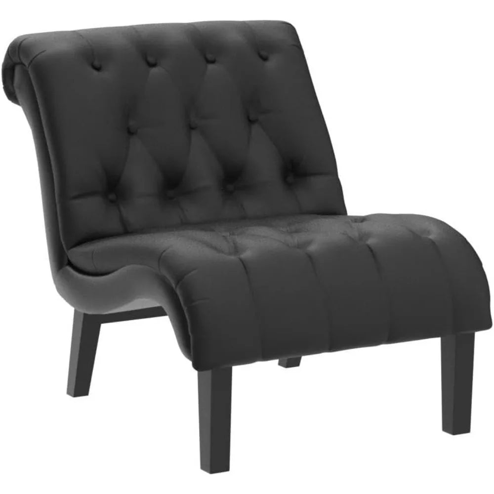 Angduo PU Leather Accent Chairs Button Tufted Mid Century