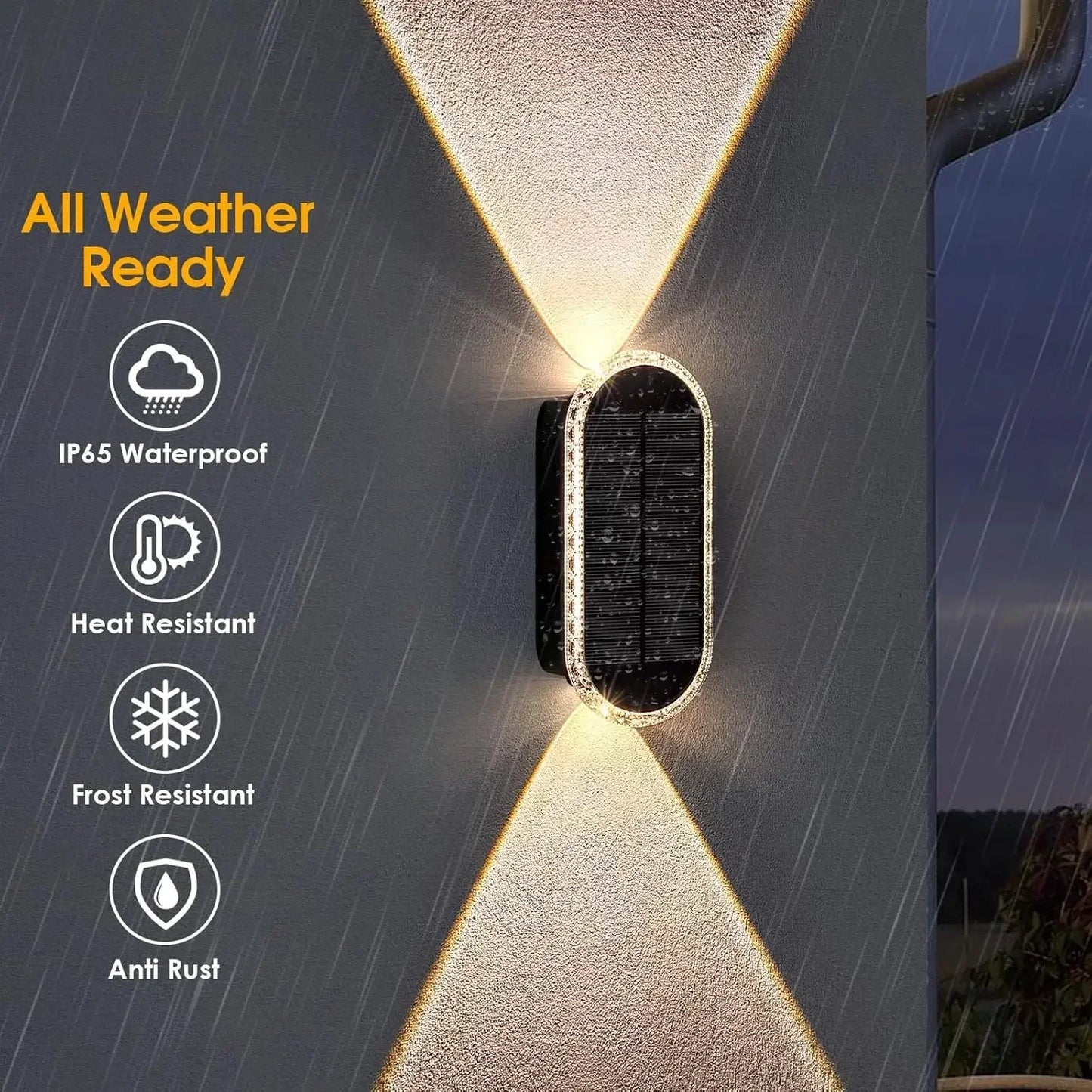 SZRSTH IP65 Weatherproof Solar Fence Lights Eight Piece Set For Outdoor Garden With Three Modes And Up To 50 Lumen Beams