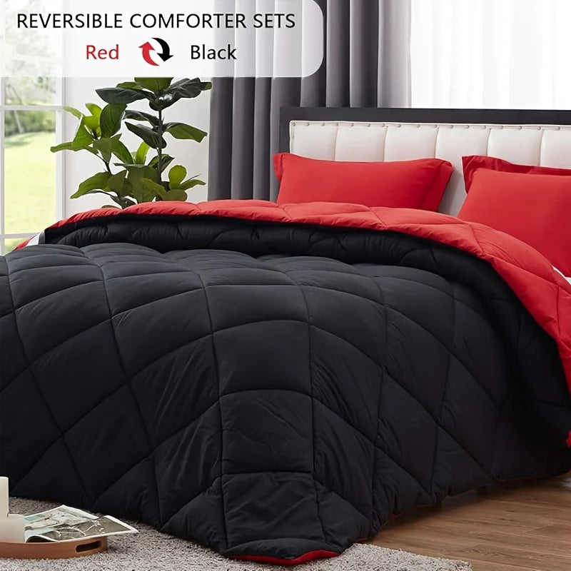 CN Zhejiang Reversible Microfiber Comforter Bedding Set All Seasons 3 Piece With Two Stylish Looks Easy Care