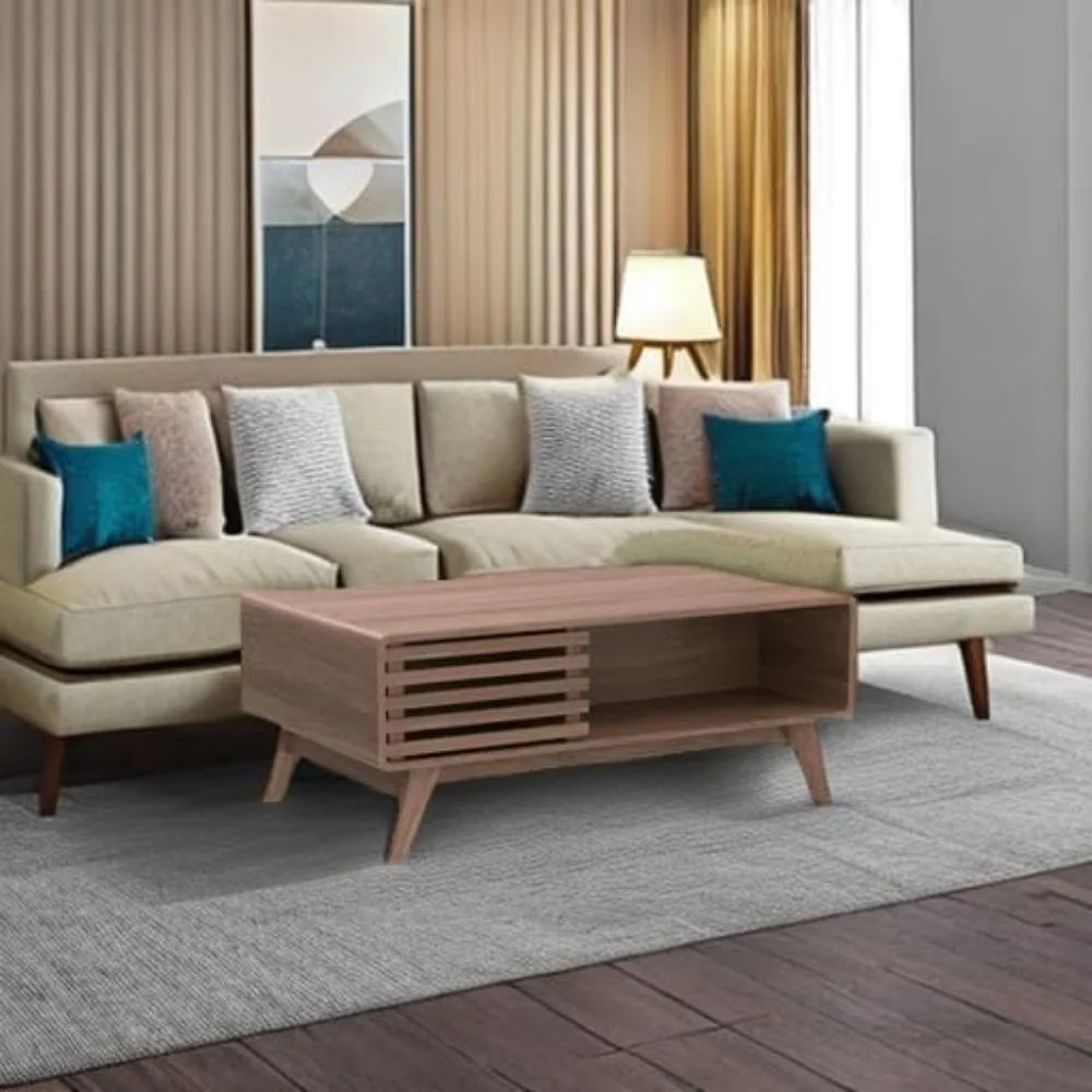 YANYING Ensley Coffee Table With Storage Modern Farmhouse