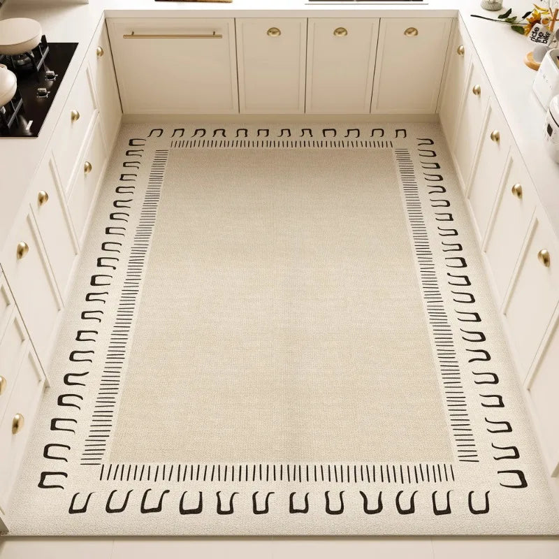 Craft PVC Leather Kitchen Mats Modernist Minimalist Design Waterproof Oilproof Rug for Kitchen