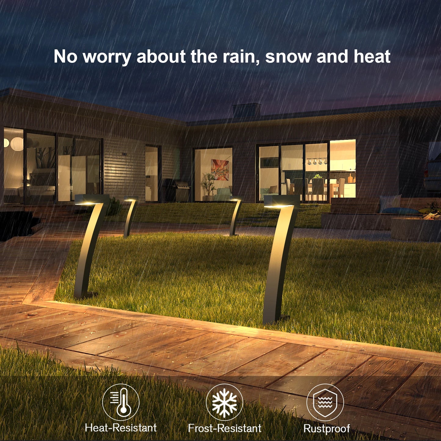 KPSTEK Solar Outdoor Lights Pathway Auto On Off Garden