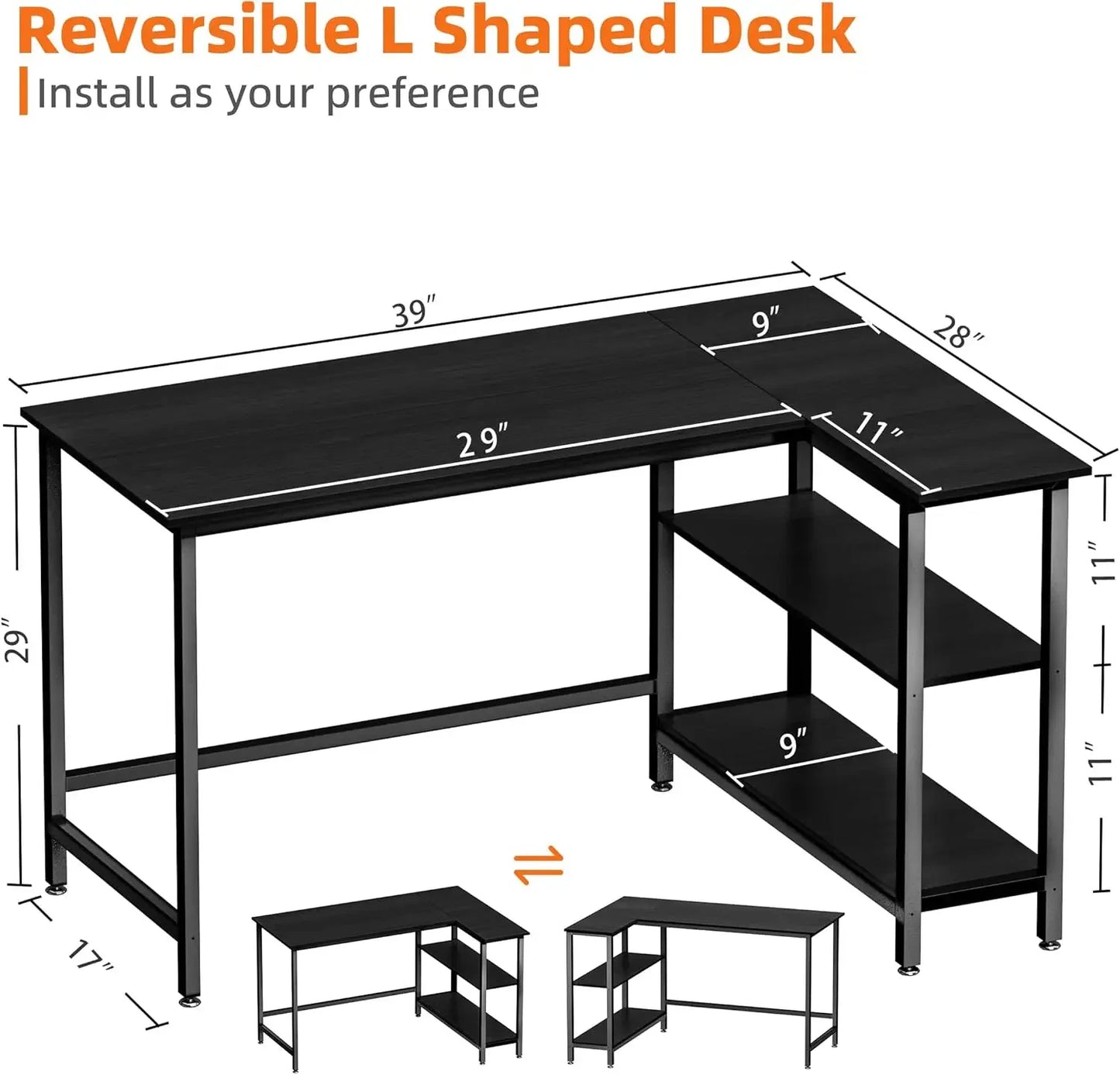 XMSJ L Shaped Desk Corner Computer Gaming Desk for Office