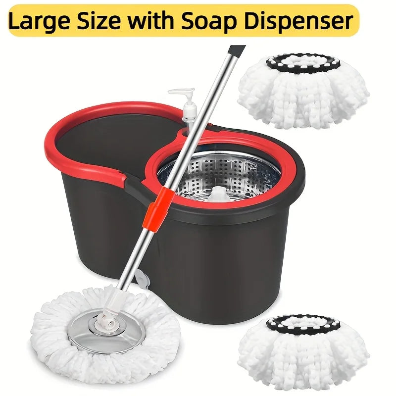 AEHOMECN 360 Degree Spin Mop Bucket With Soap Dispenser