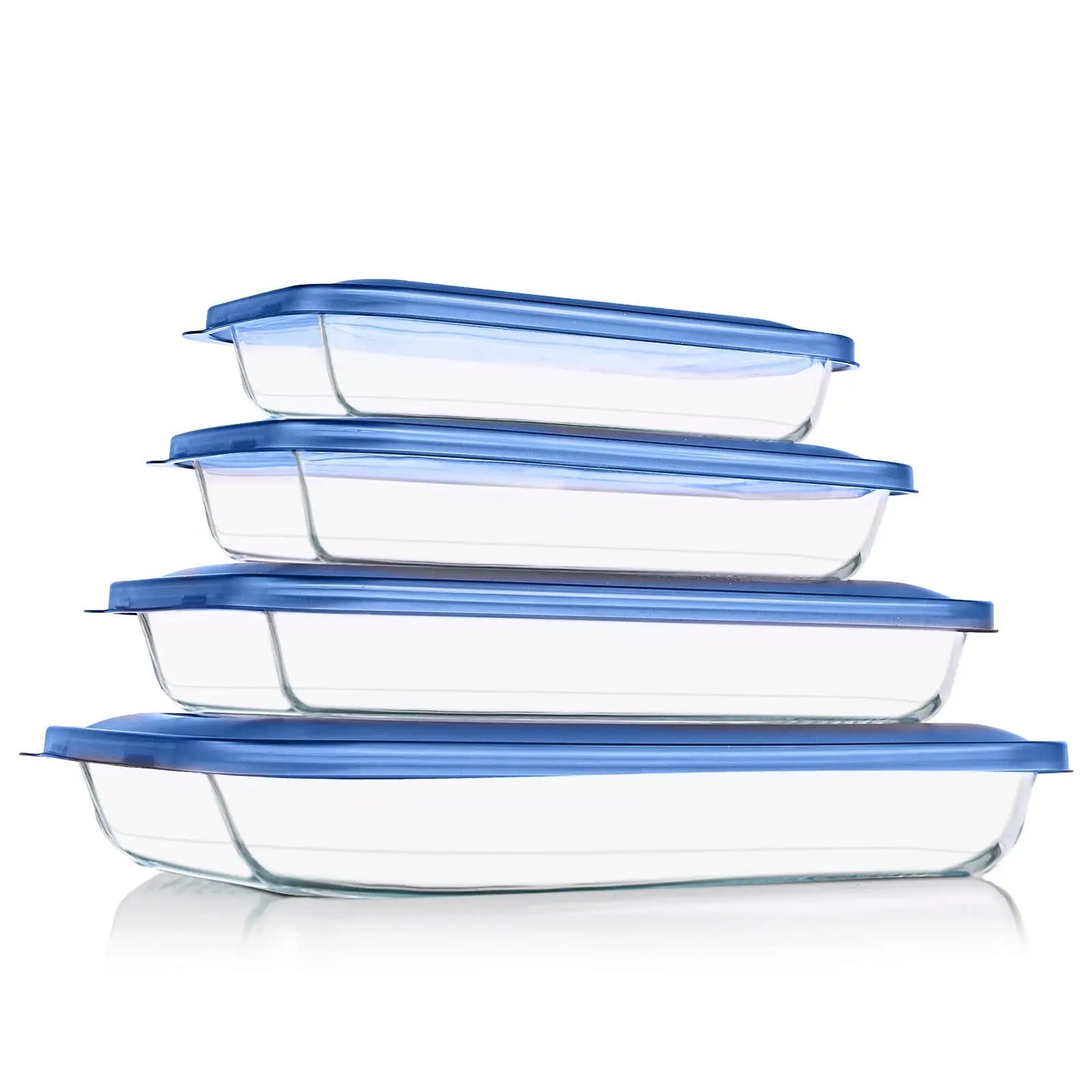 Glass Baking Dish Set With Lids Rectangular Pans For Oven