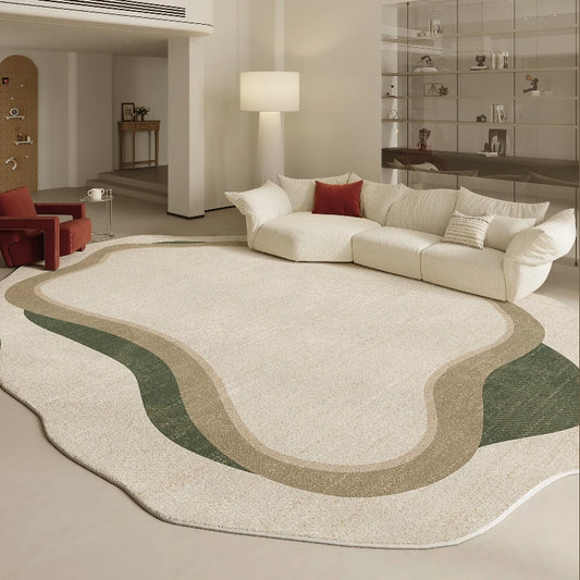 Irregular Shape Modern Plush Rug For Living Room Geometric Sculptural Design Cozy Soft Floor Decor