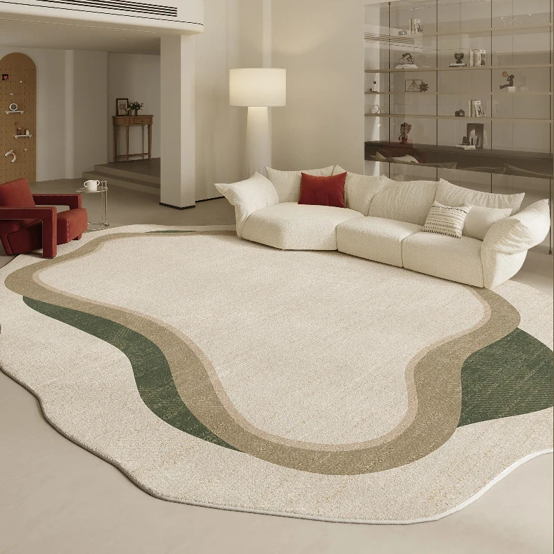 Modern Irregular Shapes Plush Rug For Living Room Decor Sculptural Geometry Area Rug