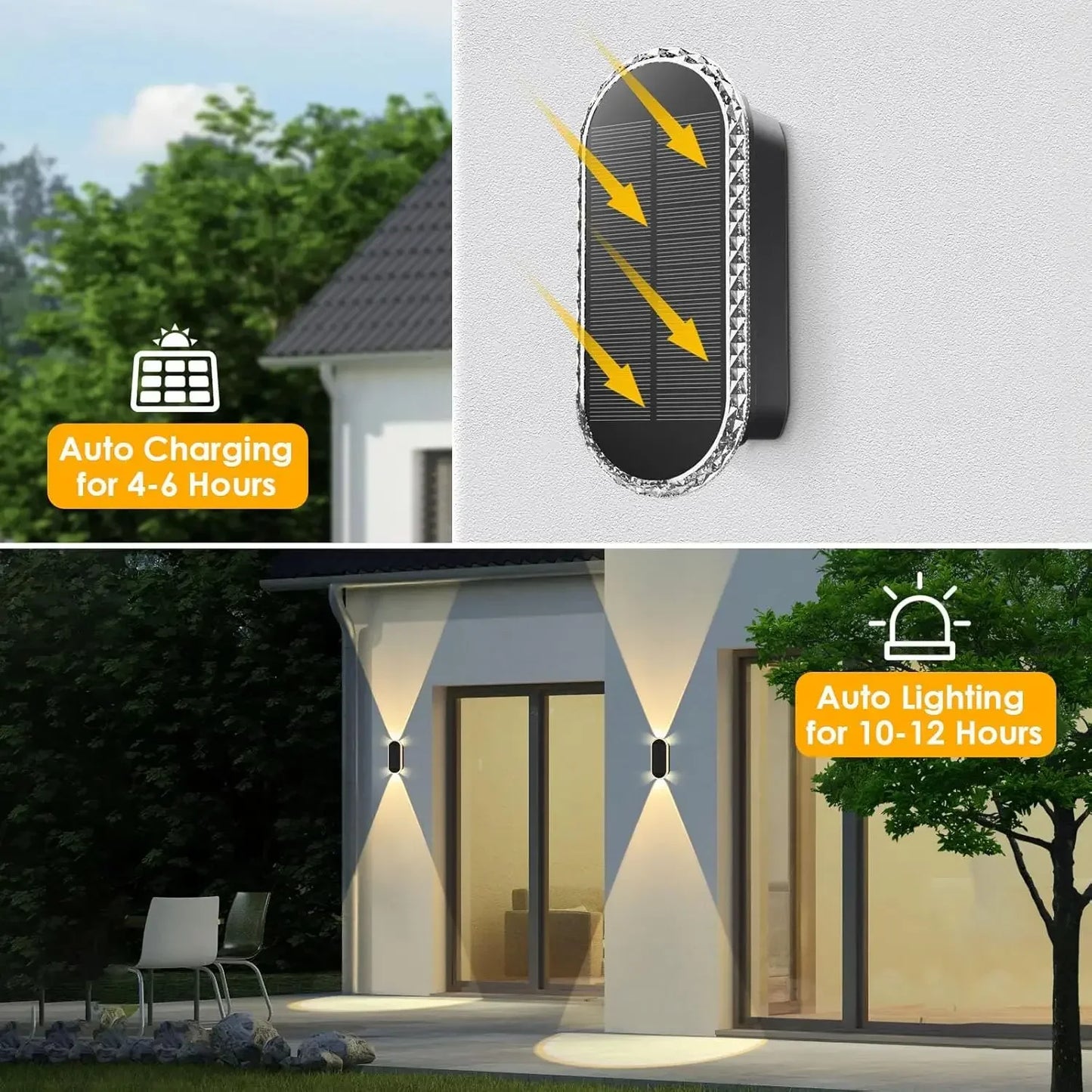 SZRSTH IP65 Weatherproof Solar Fence Lights Eight Piece Set For Outdoor Garden With Three Modes And Up To 50 Lumen Beams