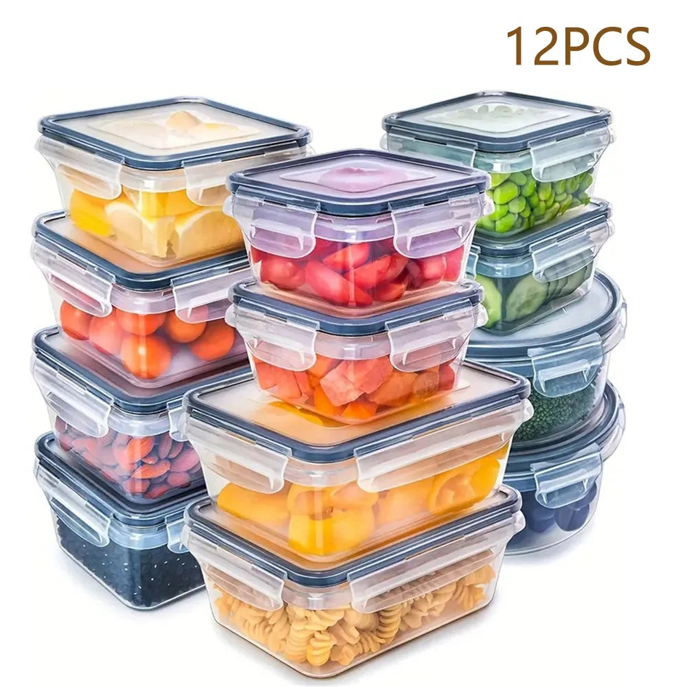 FDFD 12Pcs Set Airtight Containers Microwave Safe BPA Free