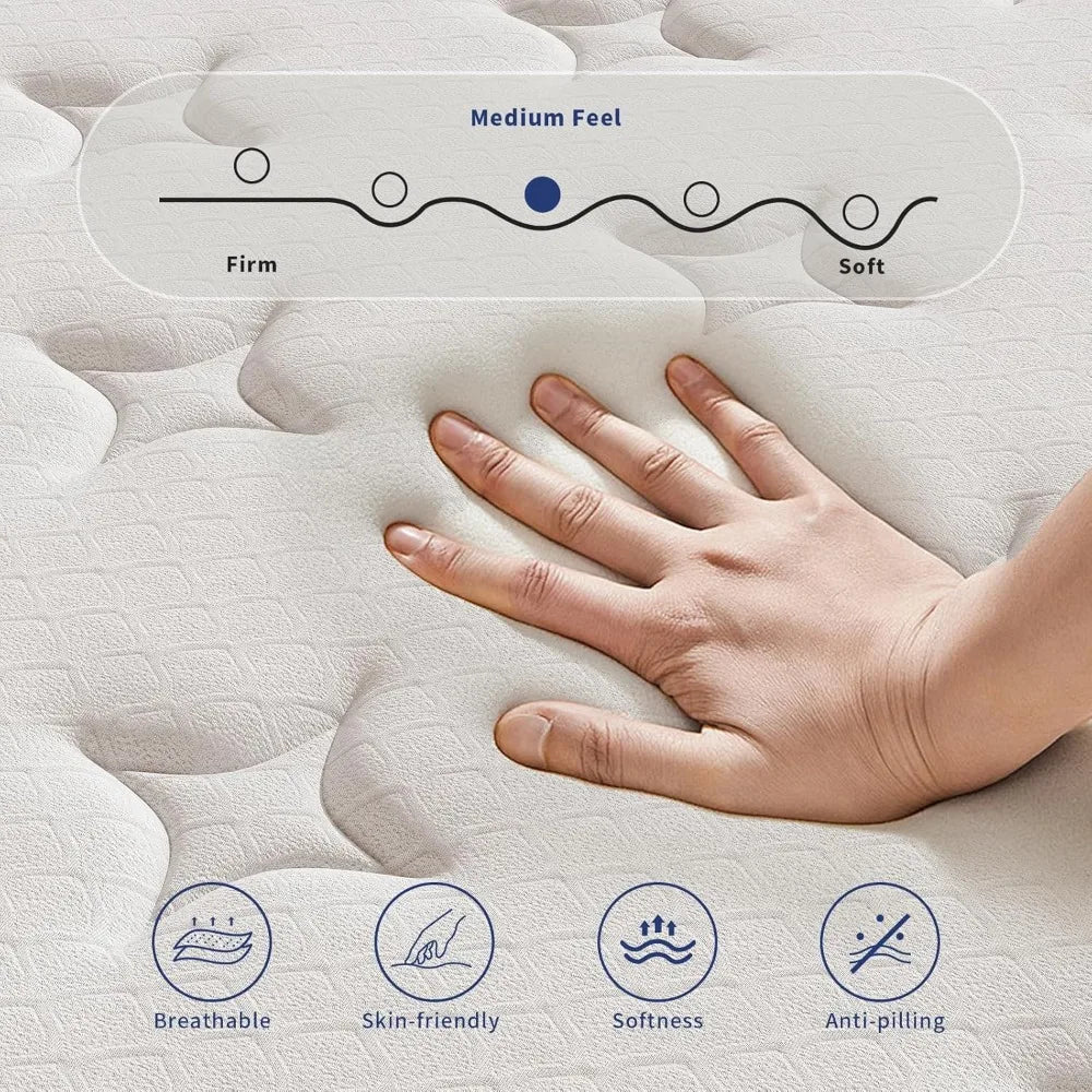 ANGDUO Hybrid Mattress With Pocketed Coils For Motion