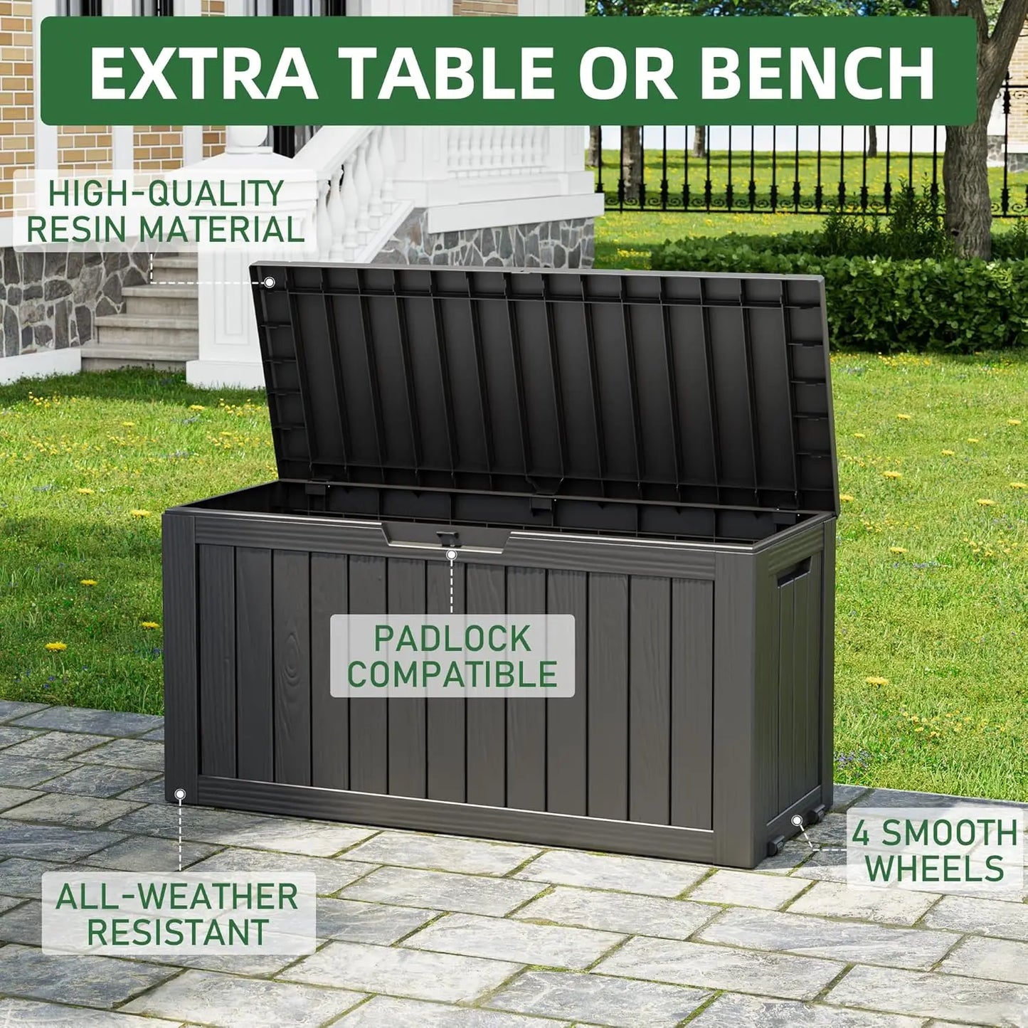 Hign Concerned Outdoor Resin Deck Box Waterproof Storage