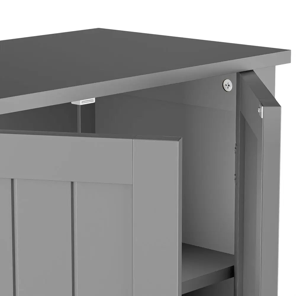 Hignconcerned Durable Bathroom Floor Cabinet Three Shelves