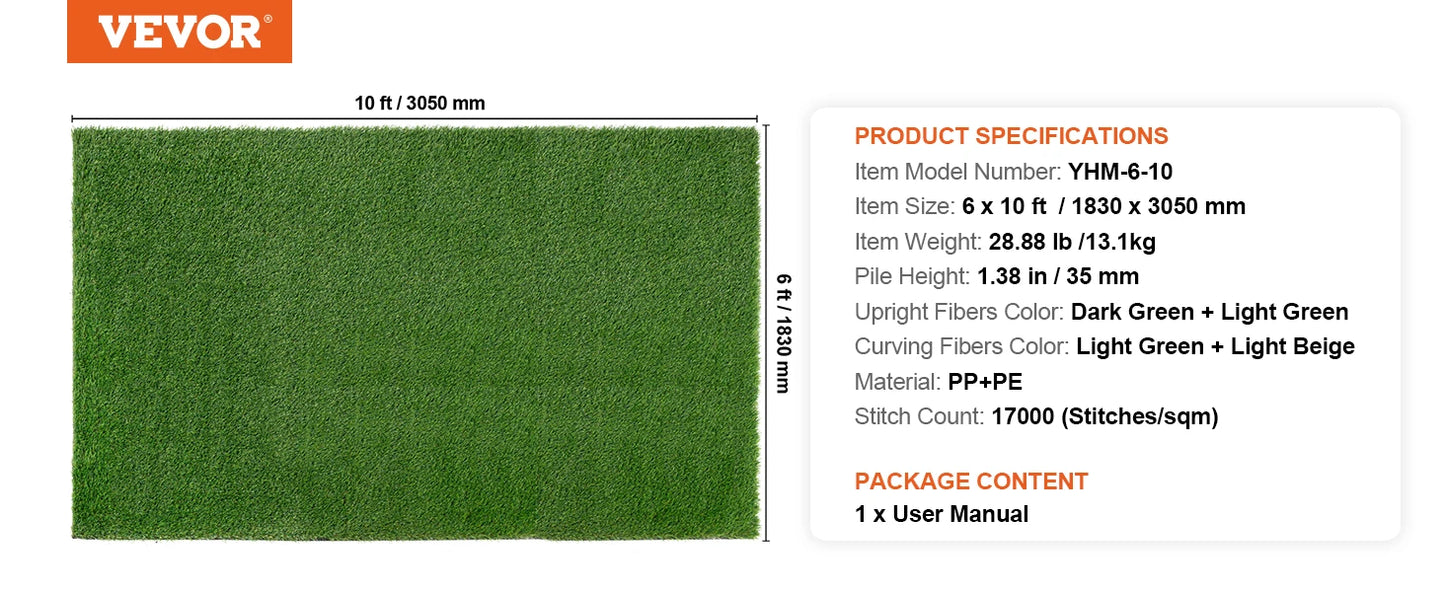 VEVOR Artificial Grass Rug Turf Door Mat For Outdoor Patio