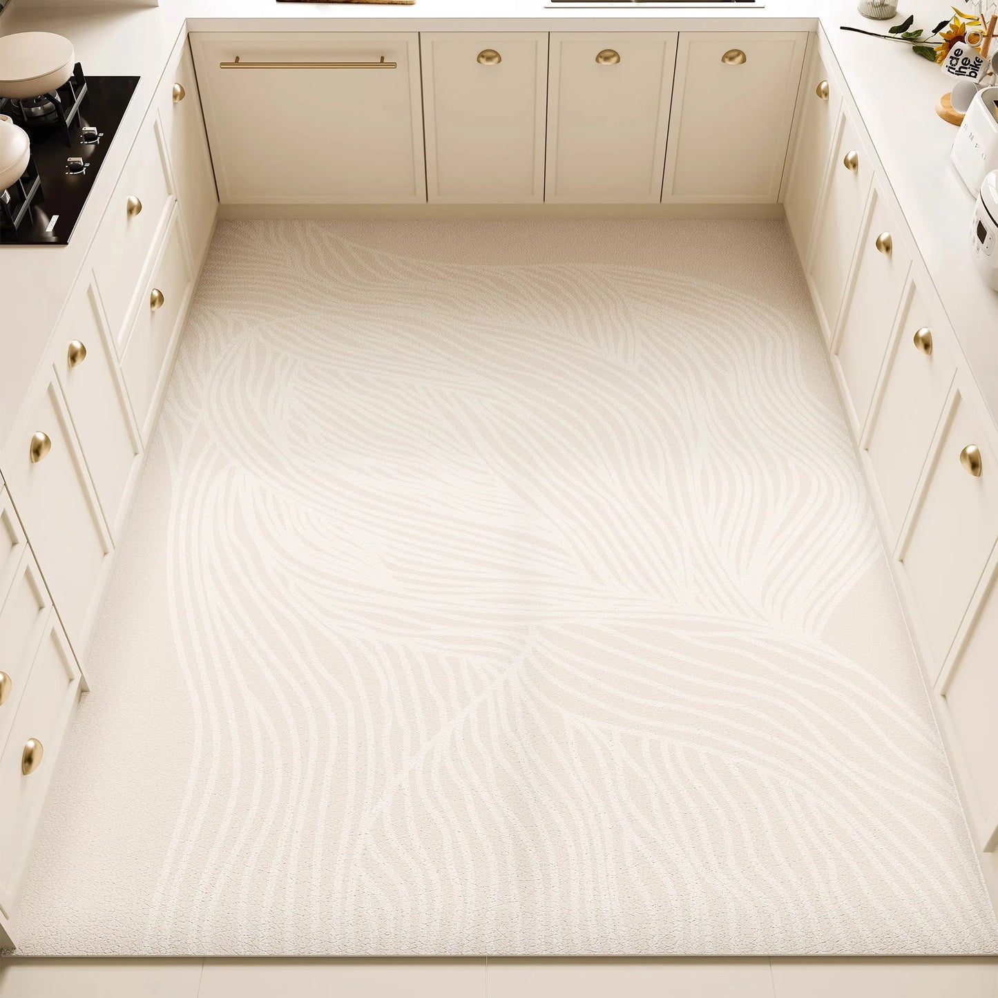 Craft PVC Leather Kitchen Mats Modernist Minimalist Design Waterproof Oilproof Rug for Kitchen