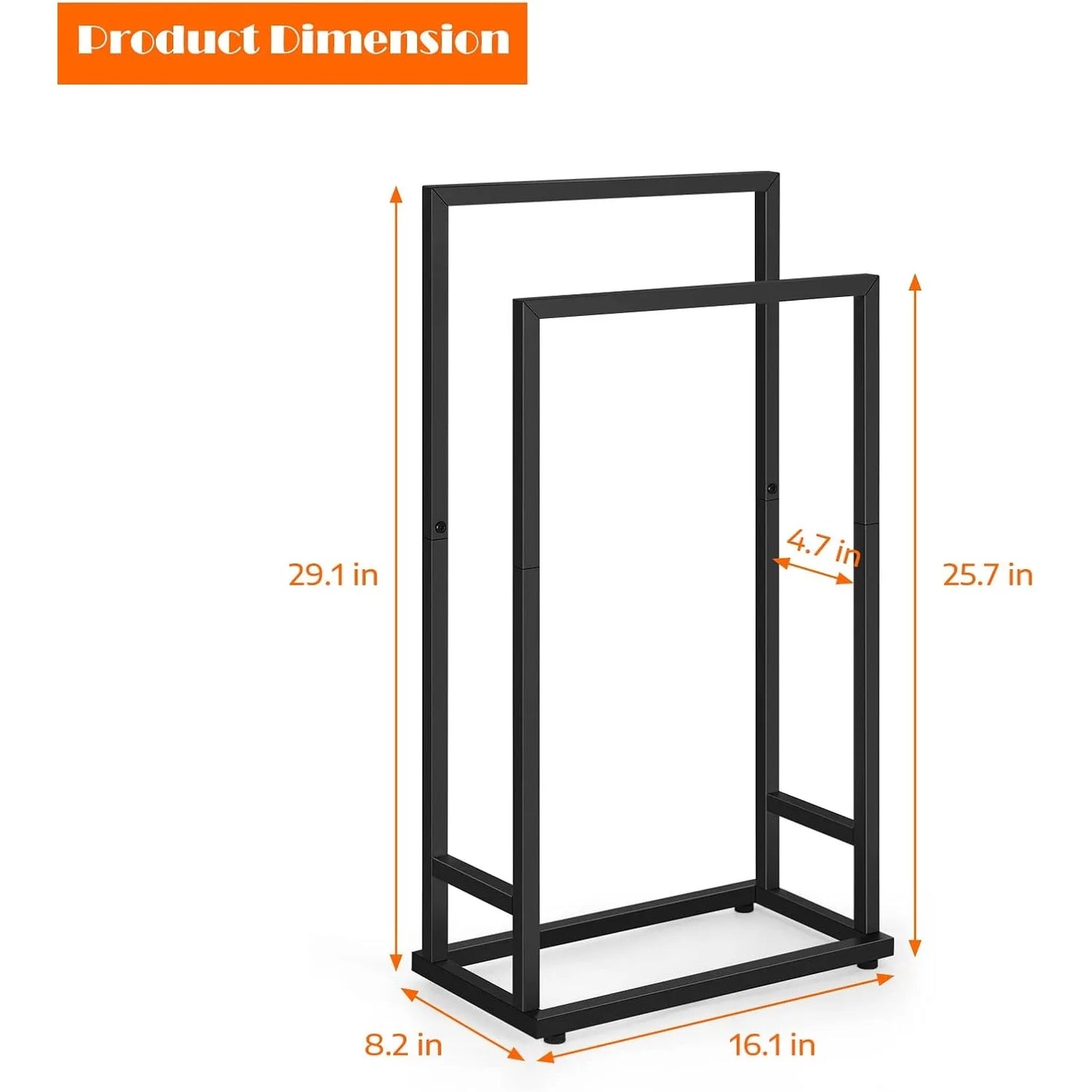 Hign-Concerned Deluxe 2 Tier Metal Towel Rack Floor Stand