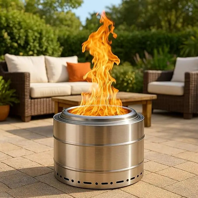 SURESTOVE Portable Outdoor Wood Fire Pit With Ash Pan Included Double Wall Convection Reduces Smoke Up To Ninety Percent