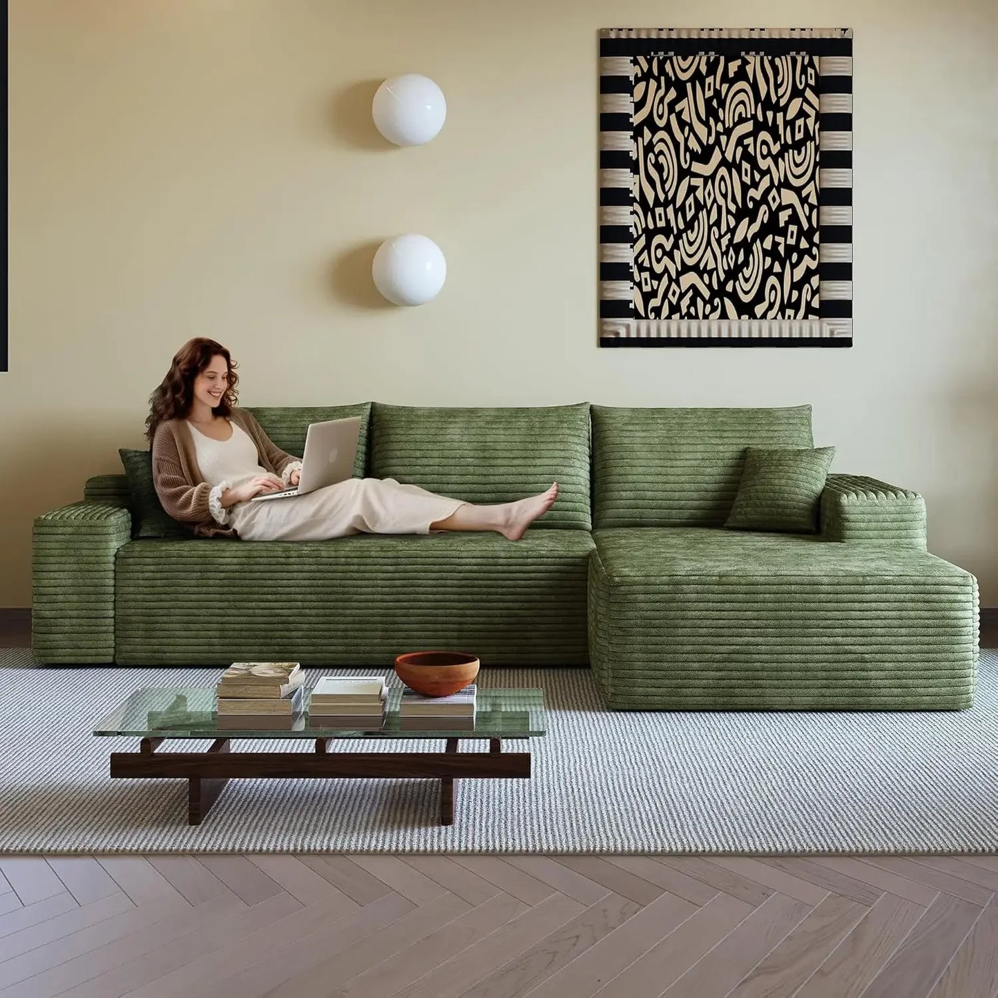 Angduo L Shaped Modular Sectional Sofa For Living Room