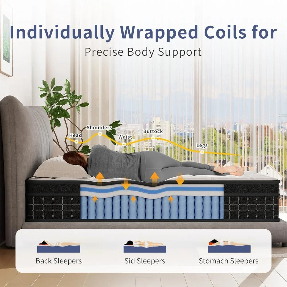 ANGDUO Hybrid Mattress With Pocketed Coils For Motion