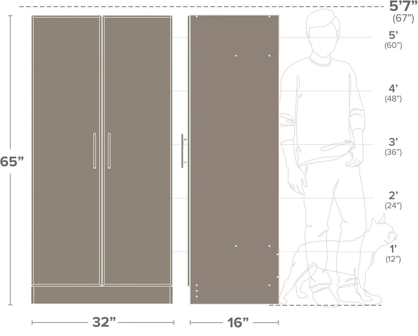 XMSJ Elite Storage Cabinet Bathroom Pantry 3 Shelves