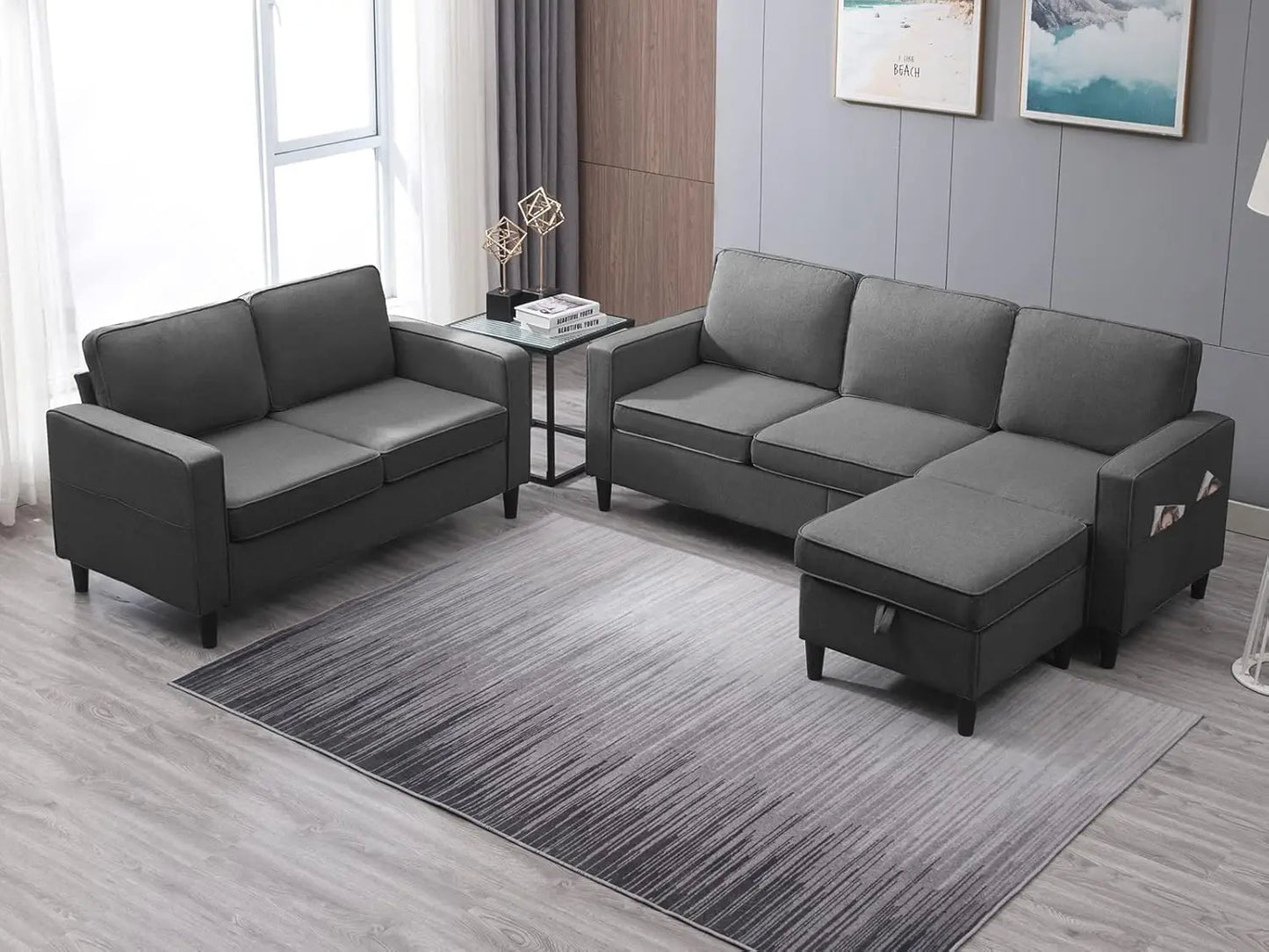Combination 3 Piece Living Room Sofa Set Deluxe Collection
